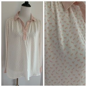 FREE PEOPLE horse print blouse